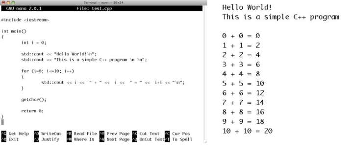 Xcode Command Line C++ Screenshot