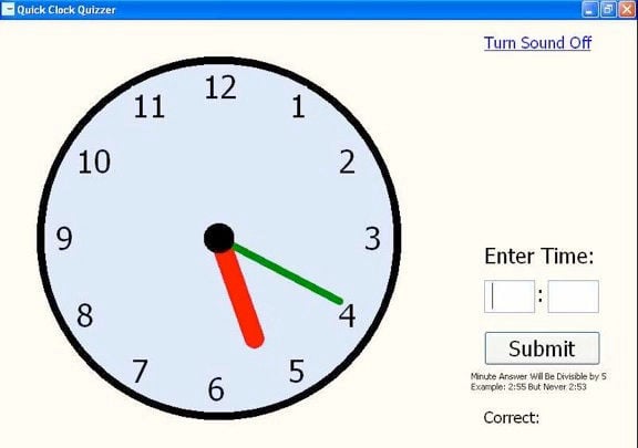 Quick Clock Quizzer Screen Shot