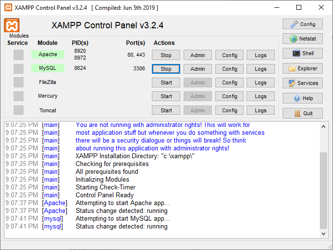 XAMPP Screenshot