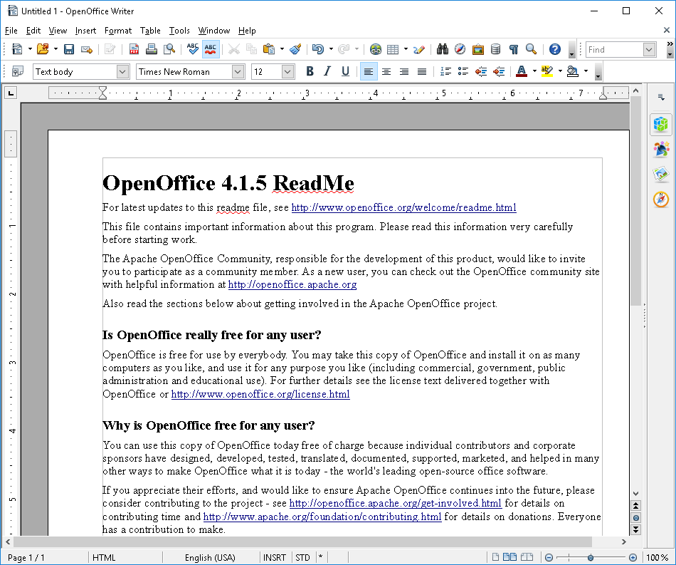 OpenOffice Screenshot