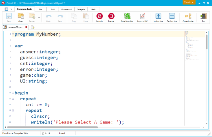 Pascal XE Screenshot