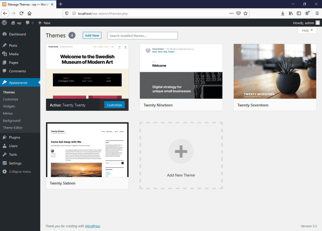 WordPress Screenshot